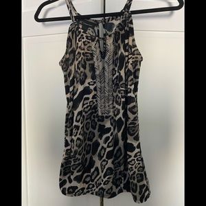 INC Leopard Print Sequined Tank Top